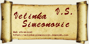 Velinka Simeonović vizit kartica